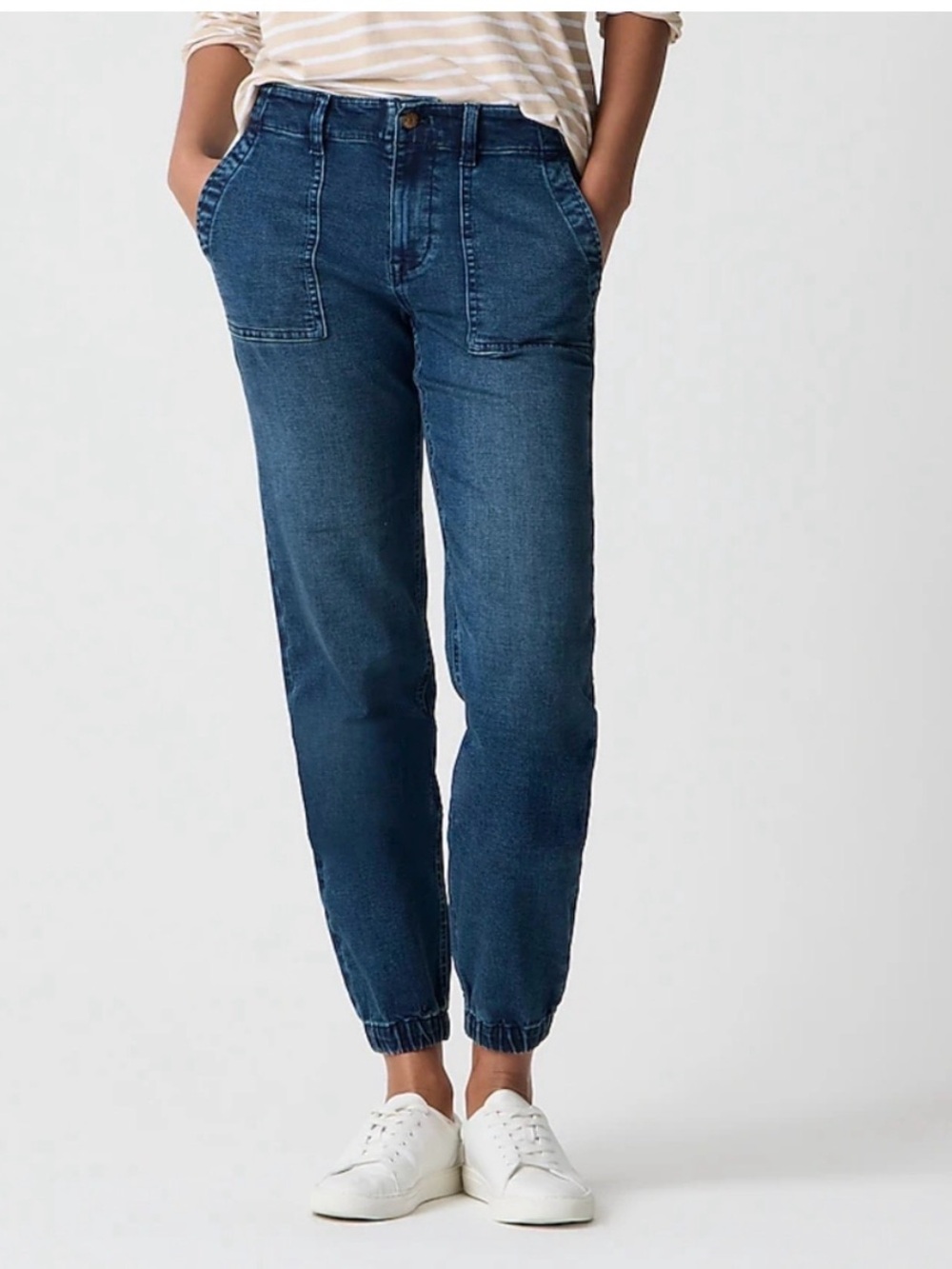 J. Crew Women's Dark Blue Denim Boyfriend Jogger Jeans